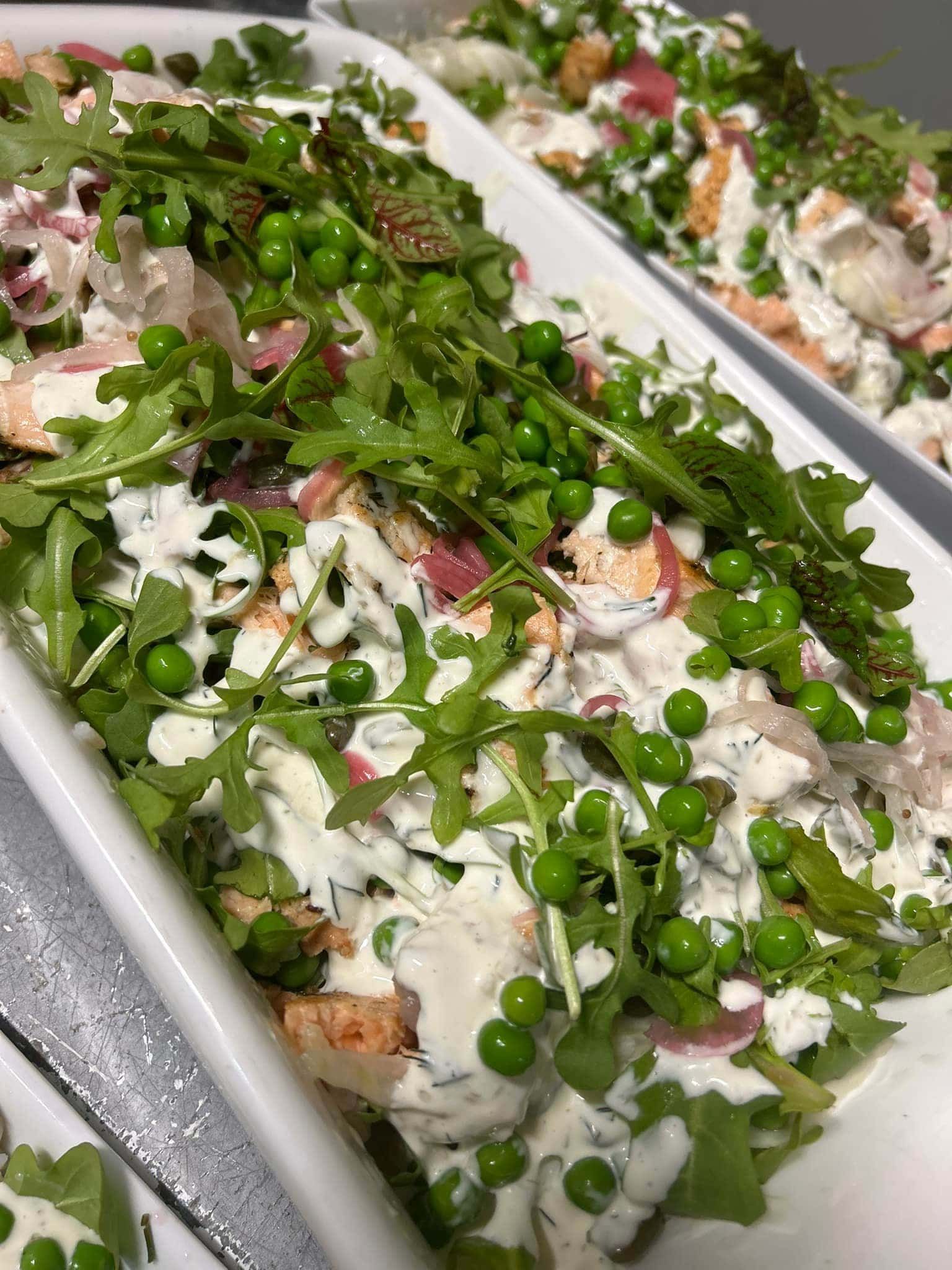 Salad With Green Peas, Arugula, and Creamy Dressing — Amanda Douglass Catering Service in Corlette, NSW