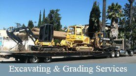 Excavating Vehicle on Trailer - Excavating Company Excavating Vehicle on Trailer - Excavating Company