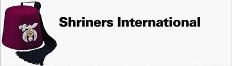 Shriners International logo with maroon fez emblem and black text on white background