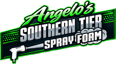 Southern Tier Spray Foam logo with bold white text on a black and green background
