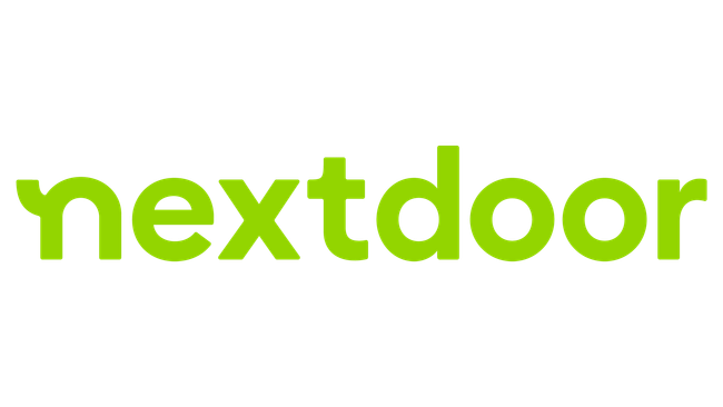 Nextdoor logo in bright green lowercase letters on a white background