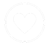 A heart is drawn in a circle on a white background.