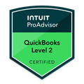 Intuit ProAdvisor QuickBooks Level 2 certified green shield badge
