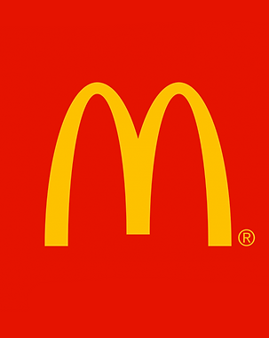 McDonald’s golden arches logo on a red background