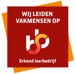 a logo for wij leiden vakmensen op erkend leerbedrijf