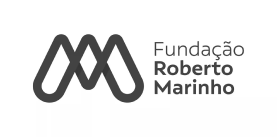 The logo for fundacao roberto marinho is black and white.