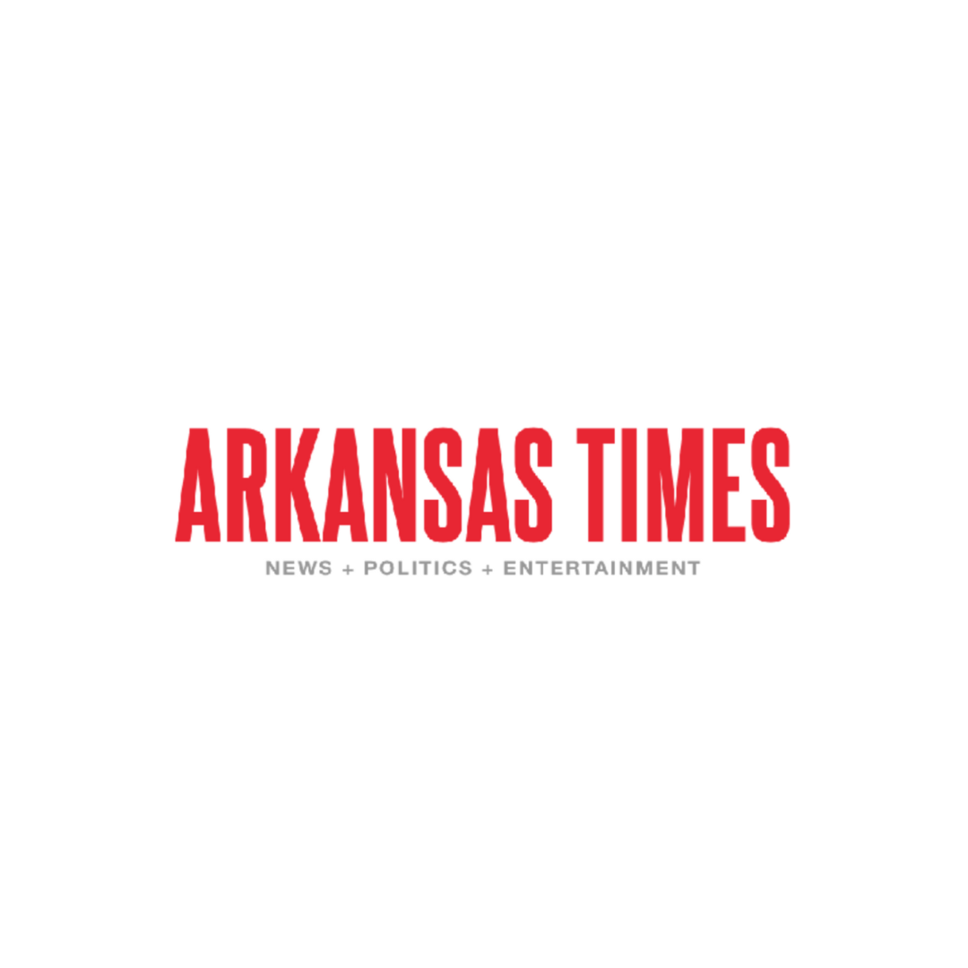 The logo for the arkansas times is red on a white background.