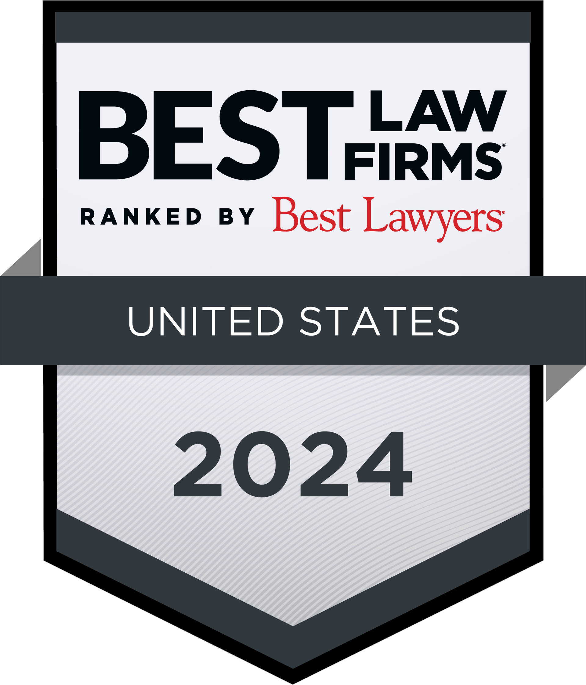 A badge that says `` best law firms ranked by best lawyers united states 2024 ''.