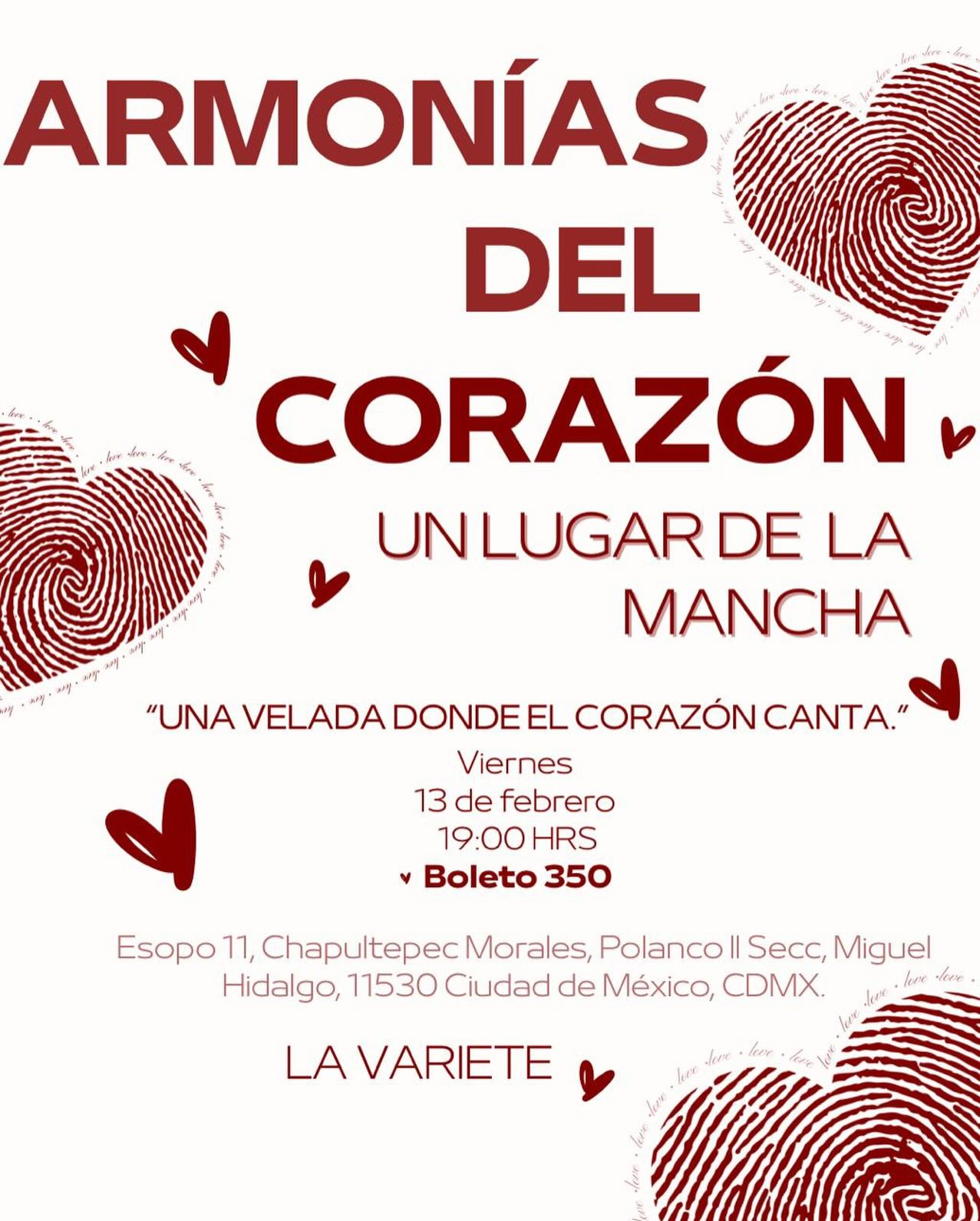 Cartel rojo y blanco de 