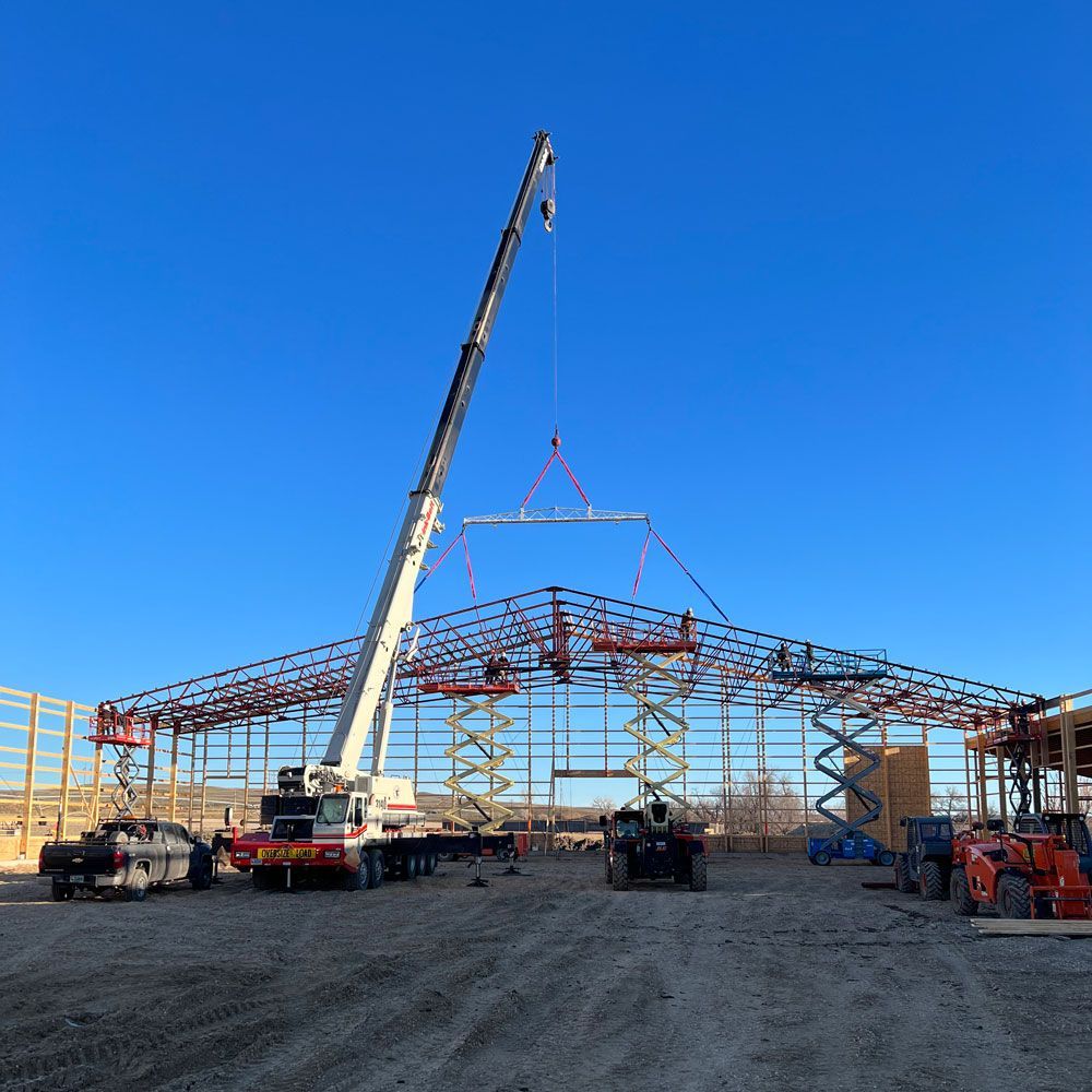 Using a Crane During a Construction — Gillette, WY — Black Hawk Crane & Rigging Inc