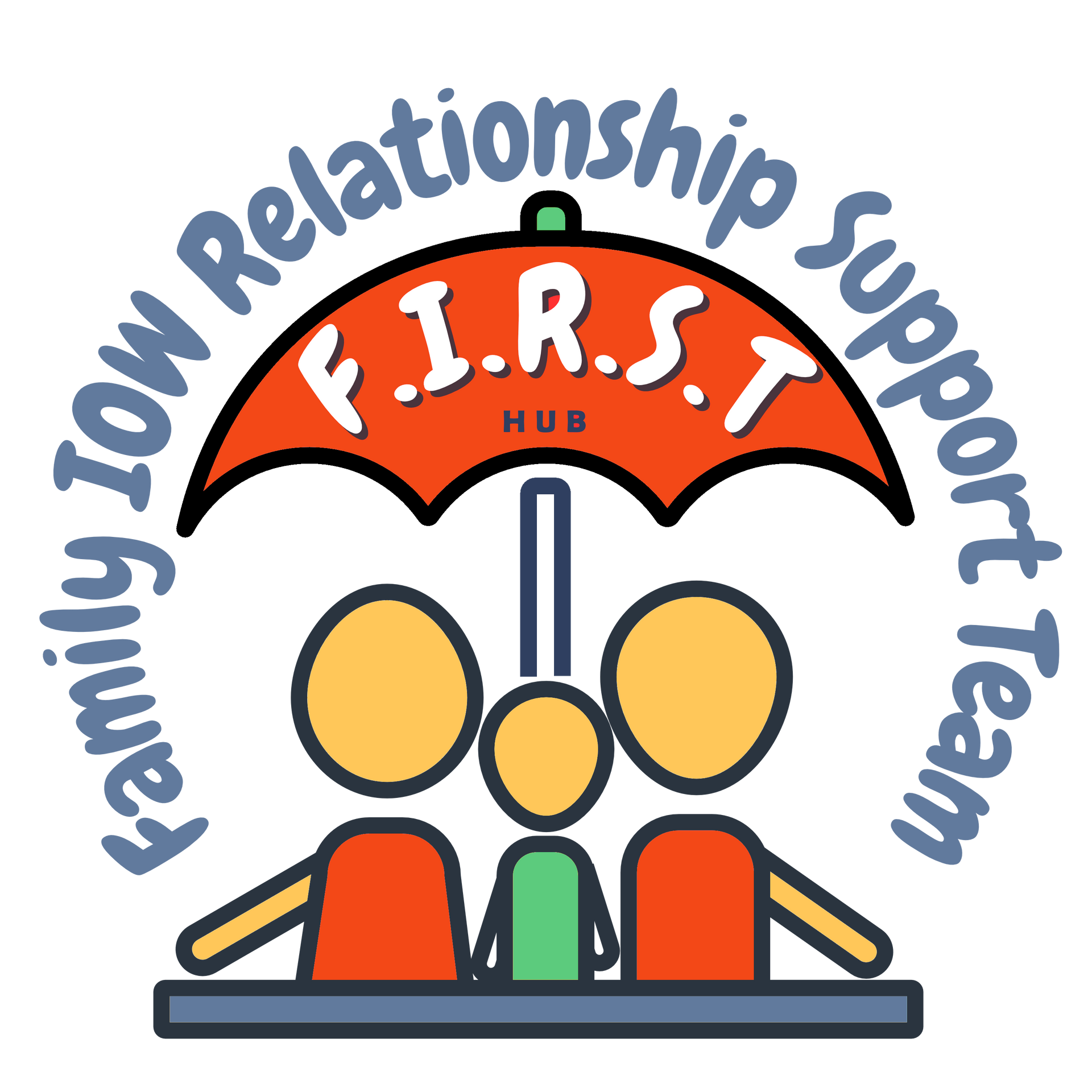 A logo for the family low relationship support team