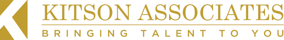 Kitson Associates logo in gold text with the tagline “Bringing talent to you” on a light background