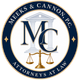 Meeks & Cannon, P.C. attorneys at law logo with gold scales and “MC” on a navy and white seal