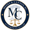 Meeks & Cannon, P.C. attorneys at law logo with gold scales and “MC” on a navy and white seal