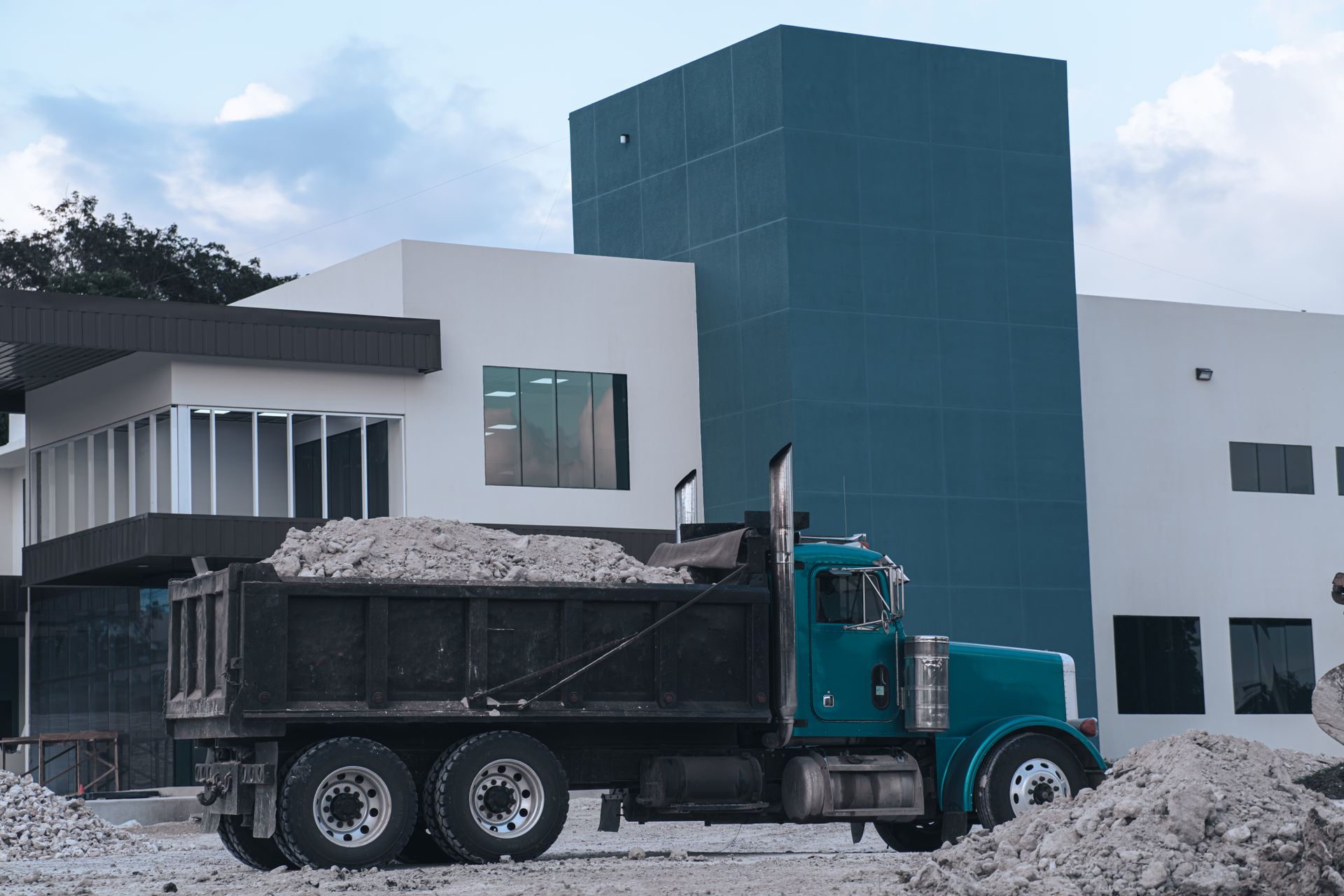 Truck Hauling Concrete Debris