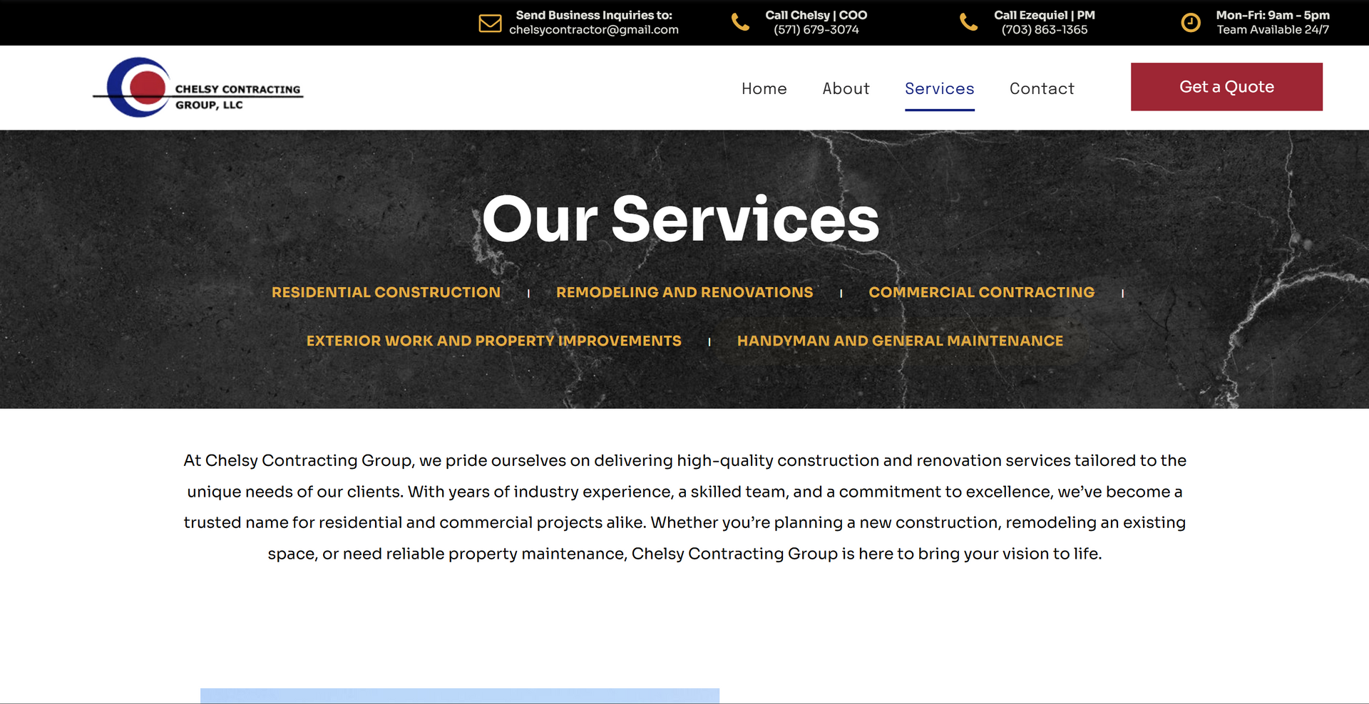 Website section