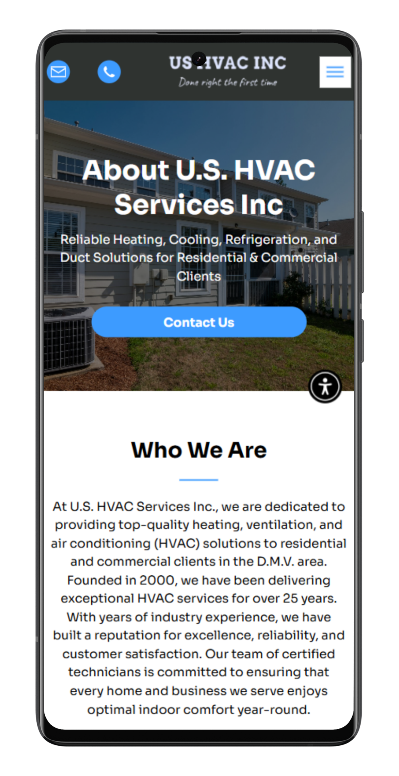 US HVAC INC mobile screenshot