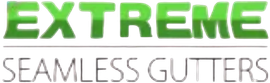 Logo for "Extreme Seamless Gutters" with the word "EXTREME" in bold, green gradient lettering above the text in gray.