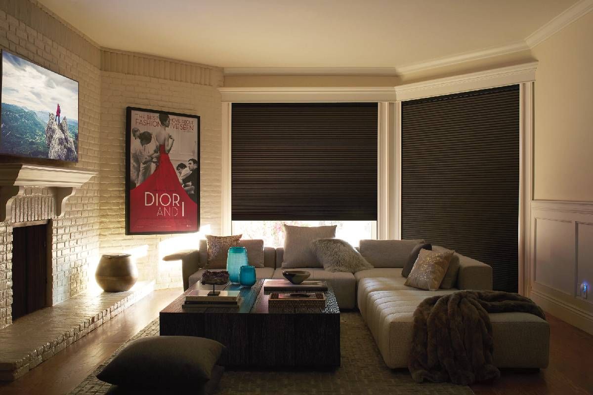 Room darkening shades in a media room near Manasquan, NJ
