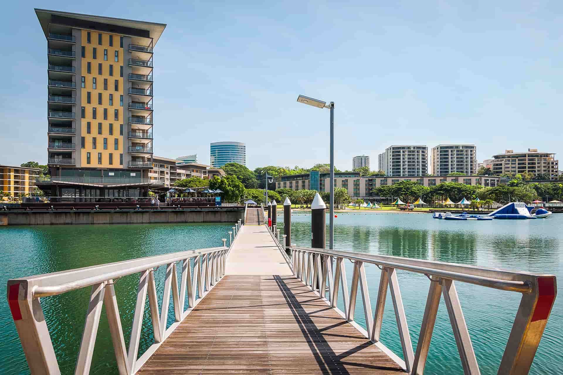 A Panoramic Image Showcasing a Wooden Bridge in Darwin — Arafura Pest Control Darwin In Darwin, NT