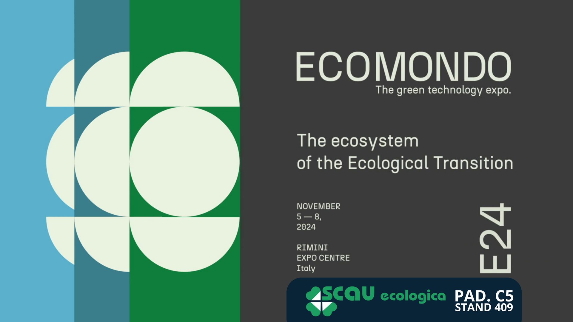 Scau Ecologica sarà presente a ECOMONDO 2024 – THE GREEN TECHNOLOGY EXPO
