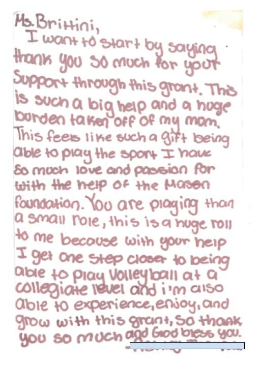 Volleyball thank you