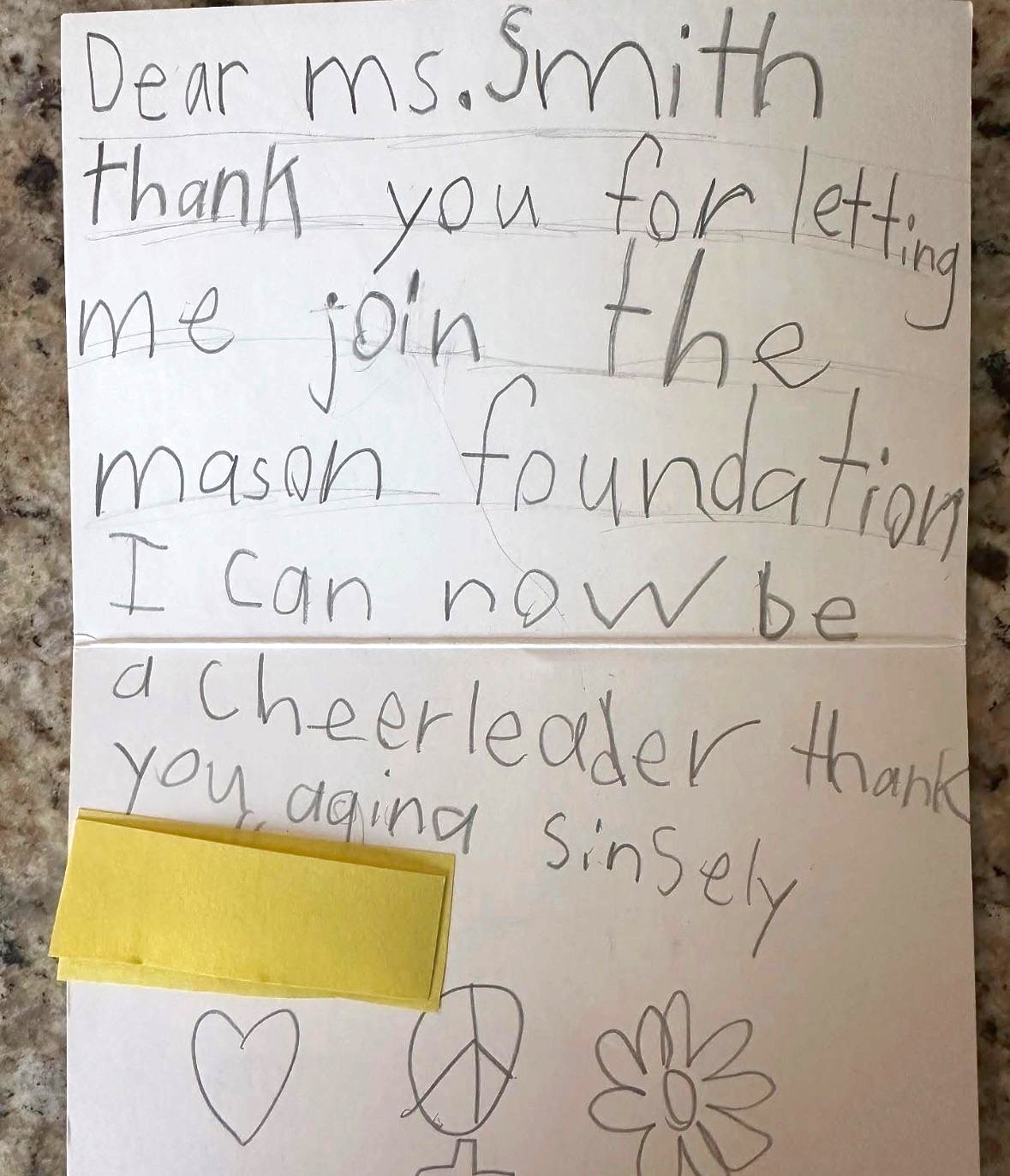 Thank you note