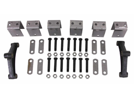 SUSPENSION:Tandem-Axle Trailer Hanger Kit for Double Eye Springs - 3-1/4
