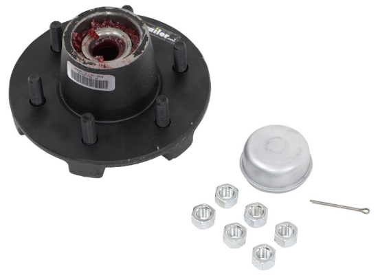 BEARINGS:CE Smith Trailer Idler Hub Assembly for 6,000-lb Axles - 6 on 5-1/2 - Pre-Greased