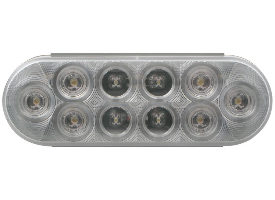 LED Trailer Utility Light - Submersible - 10 Diodes - Oval - Clear Lens