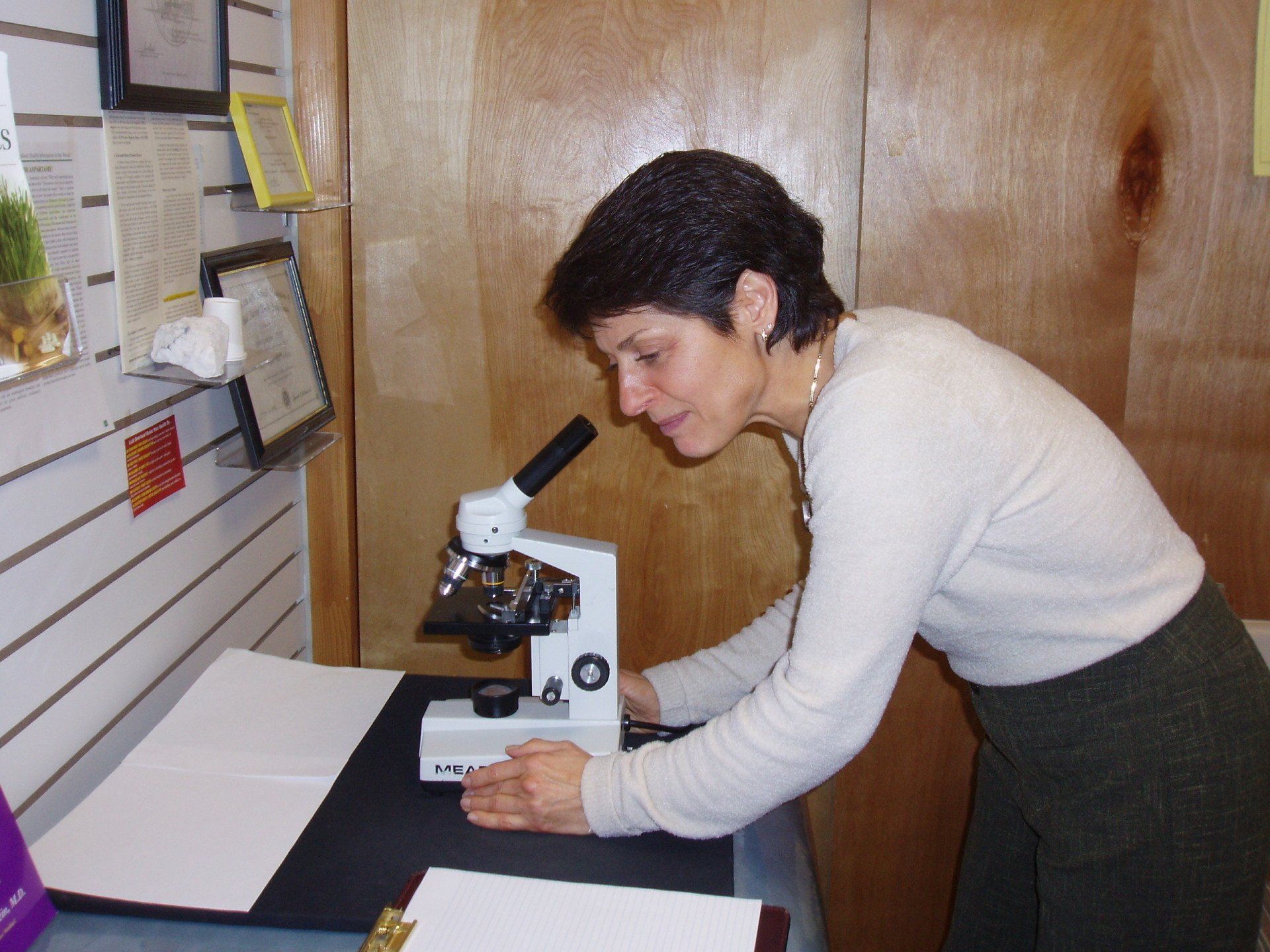 Doctor Using a Microscope