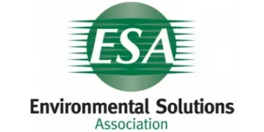 The ESA logo features white text on a green circular background with horizontal lines, above
