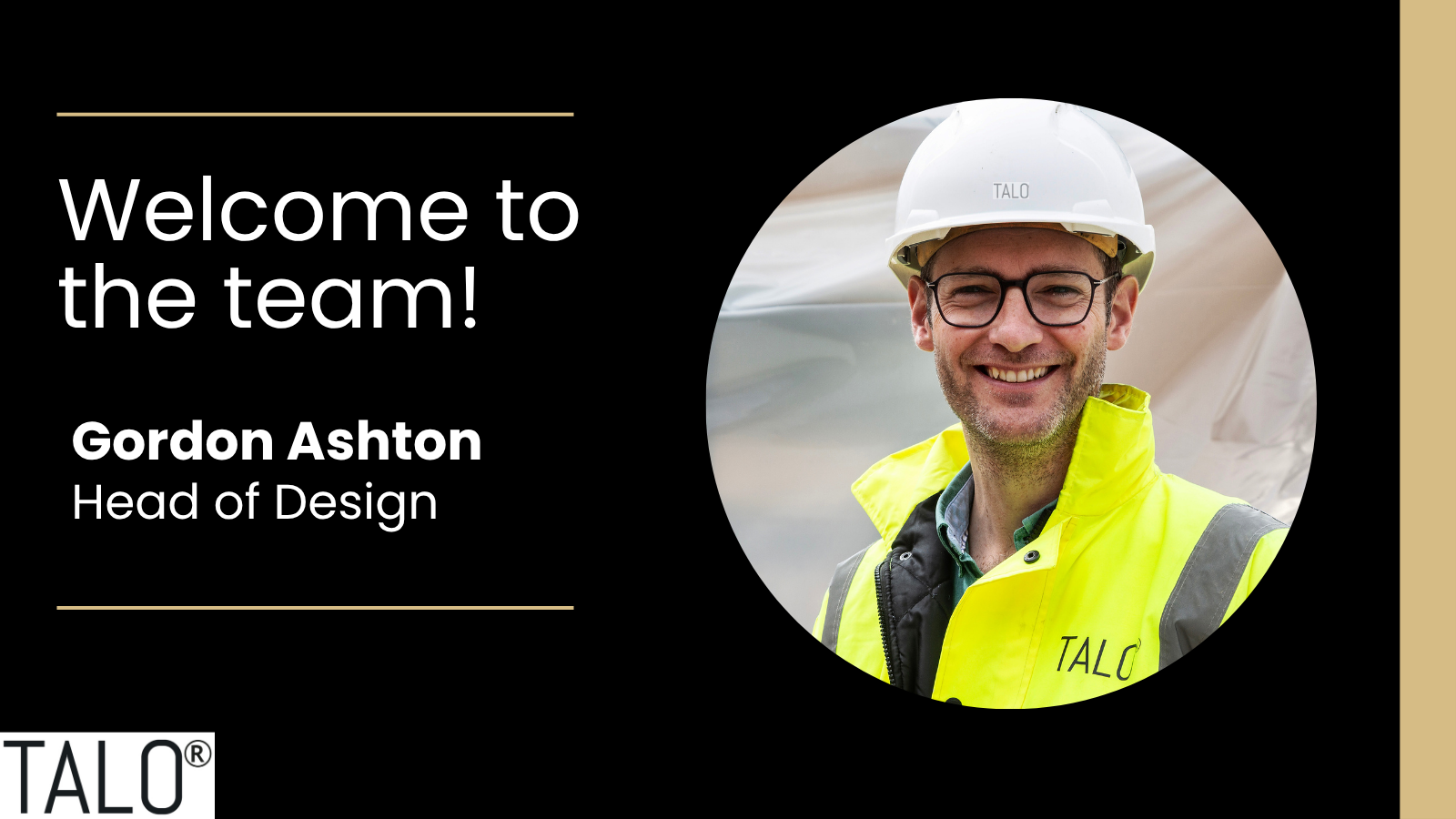 TALO has appointed Gordon Ashton as its new Head of Design