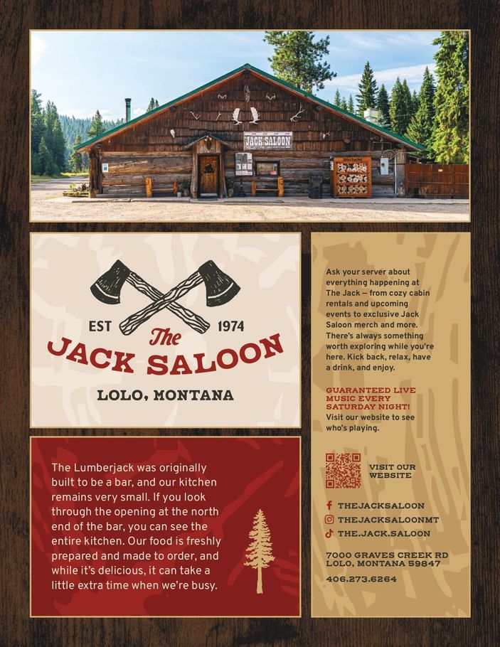 The Jack Saloon Menu