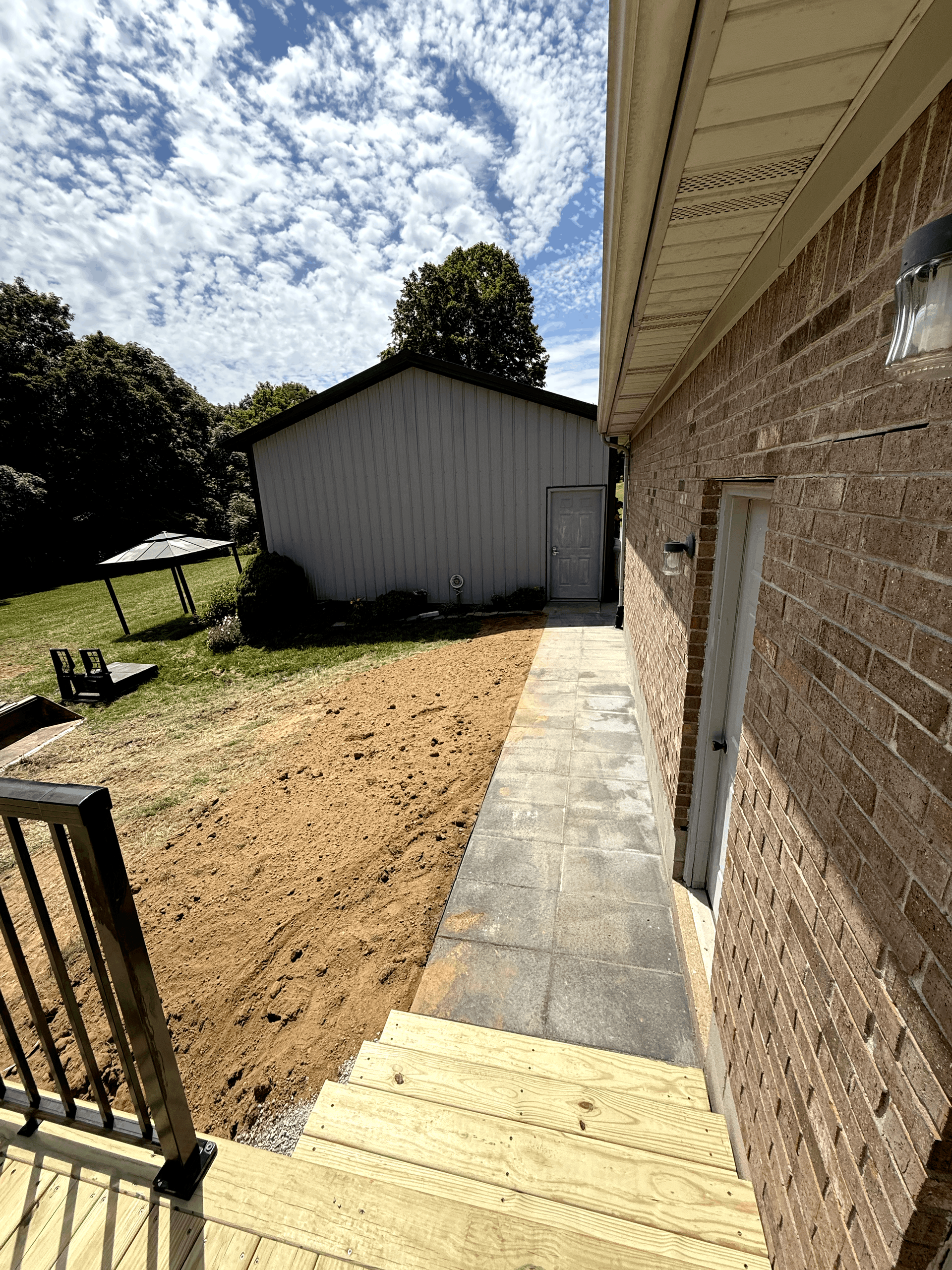Modern composite decks with built-in lighting.