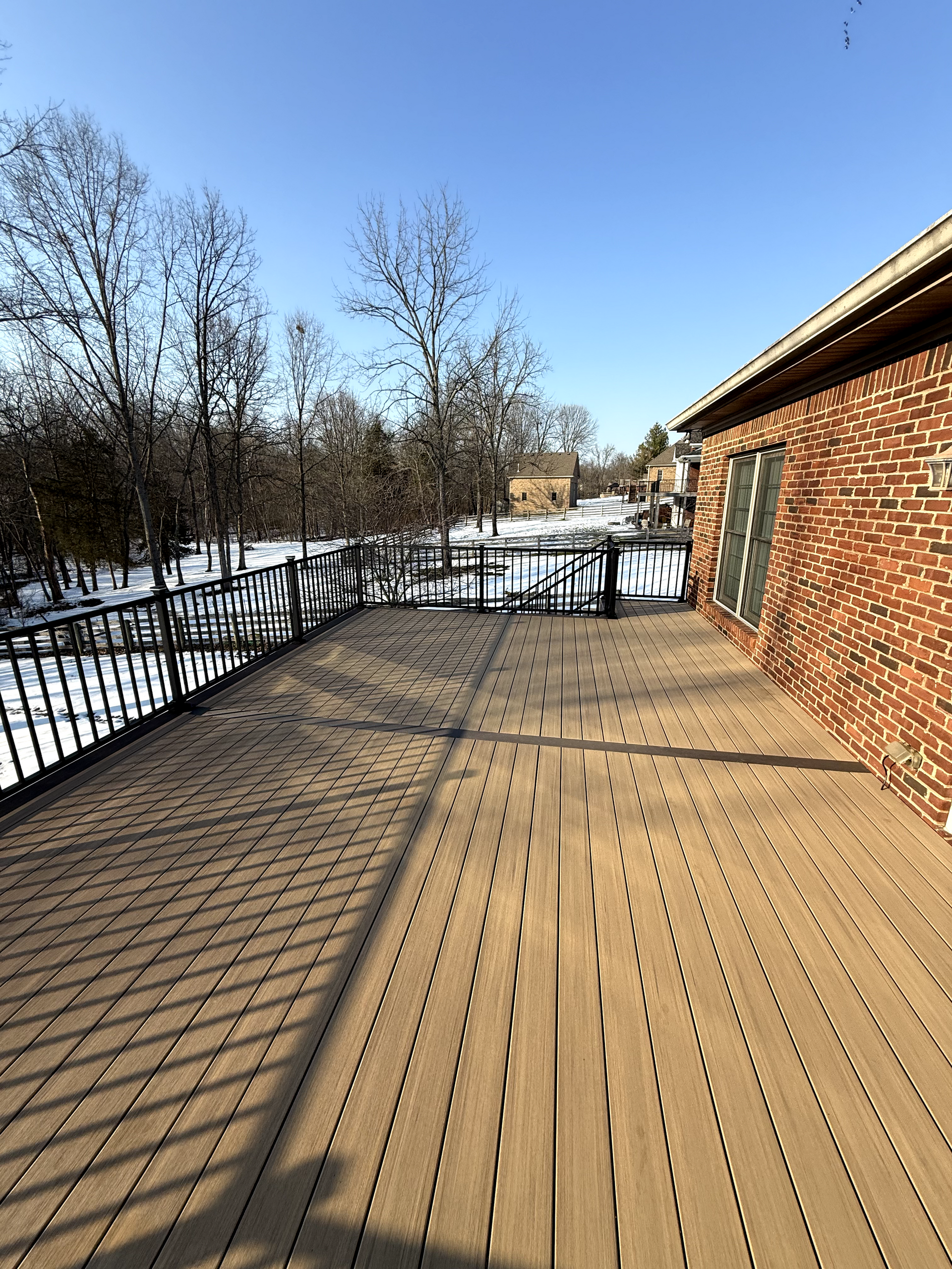 Modern composite decks with built-in lighting.