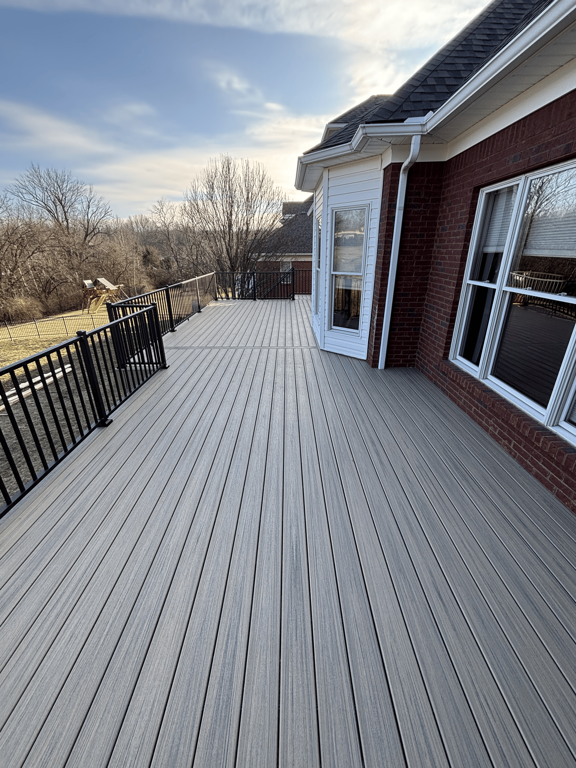Deck remodel with modern railing and durable materials in Shelbyville