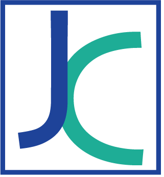 A blue and green jc logo in a square on a white background.