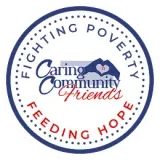 A round logo featuring the text