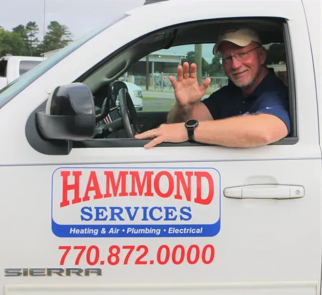 David Hammond in the Hammond Services work truck