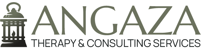 Logo for Angaza Therapy & Consulting Services: a lantern icon and 