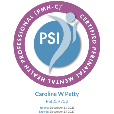 Certified Perinatal Mental Health Professional (PMH-C) badge. Shows 