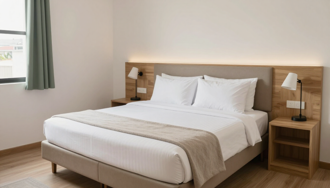 Habitación limpia de un hotel económico en Itagüí
