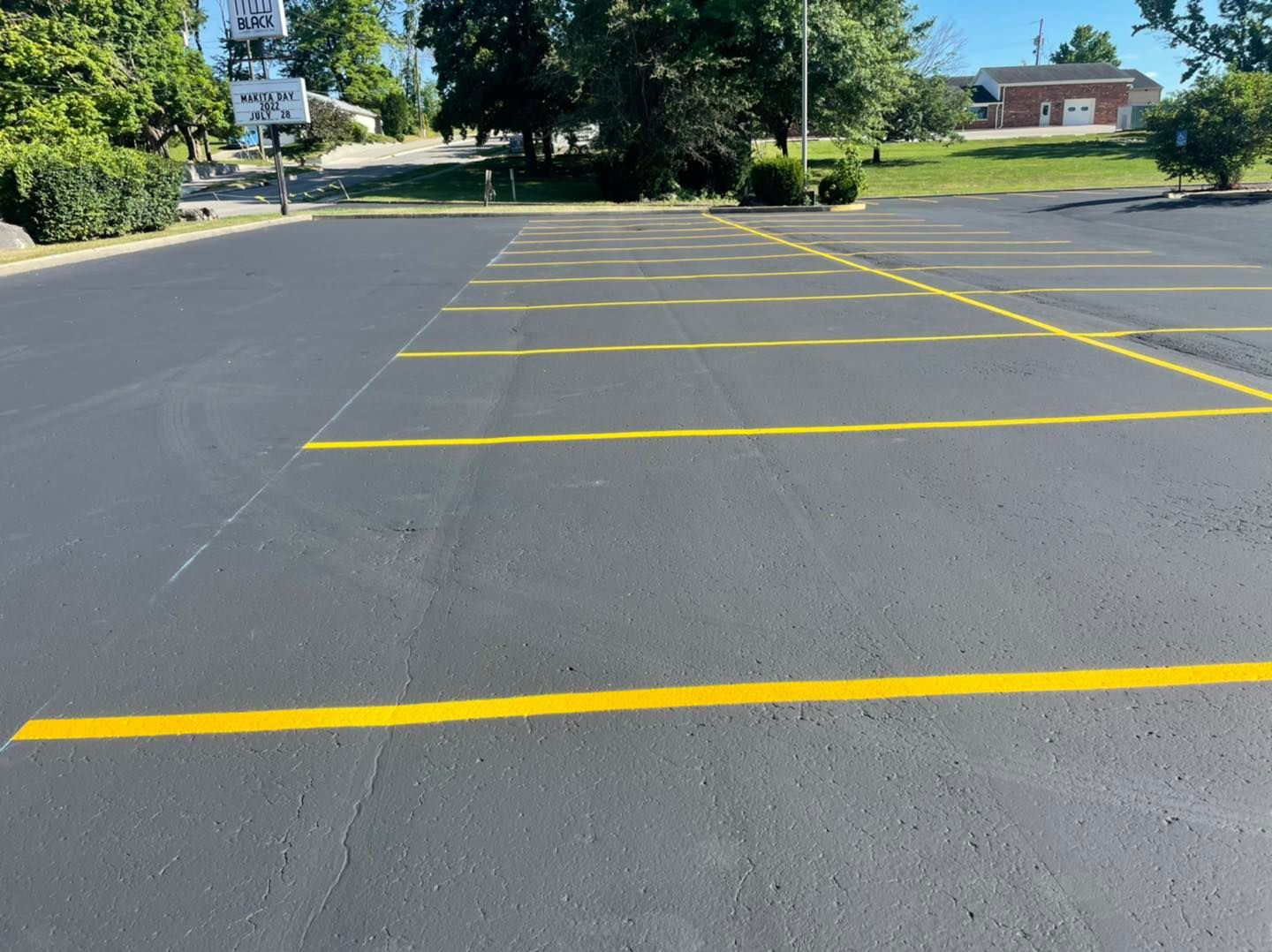 Newly Striped Parking Lot — Bloomington, IN – Bloomington Seal Coating