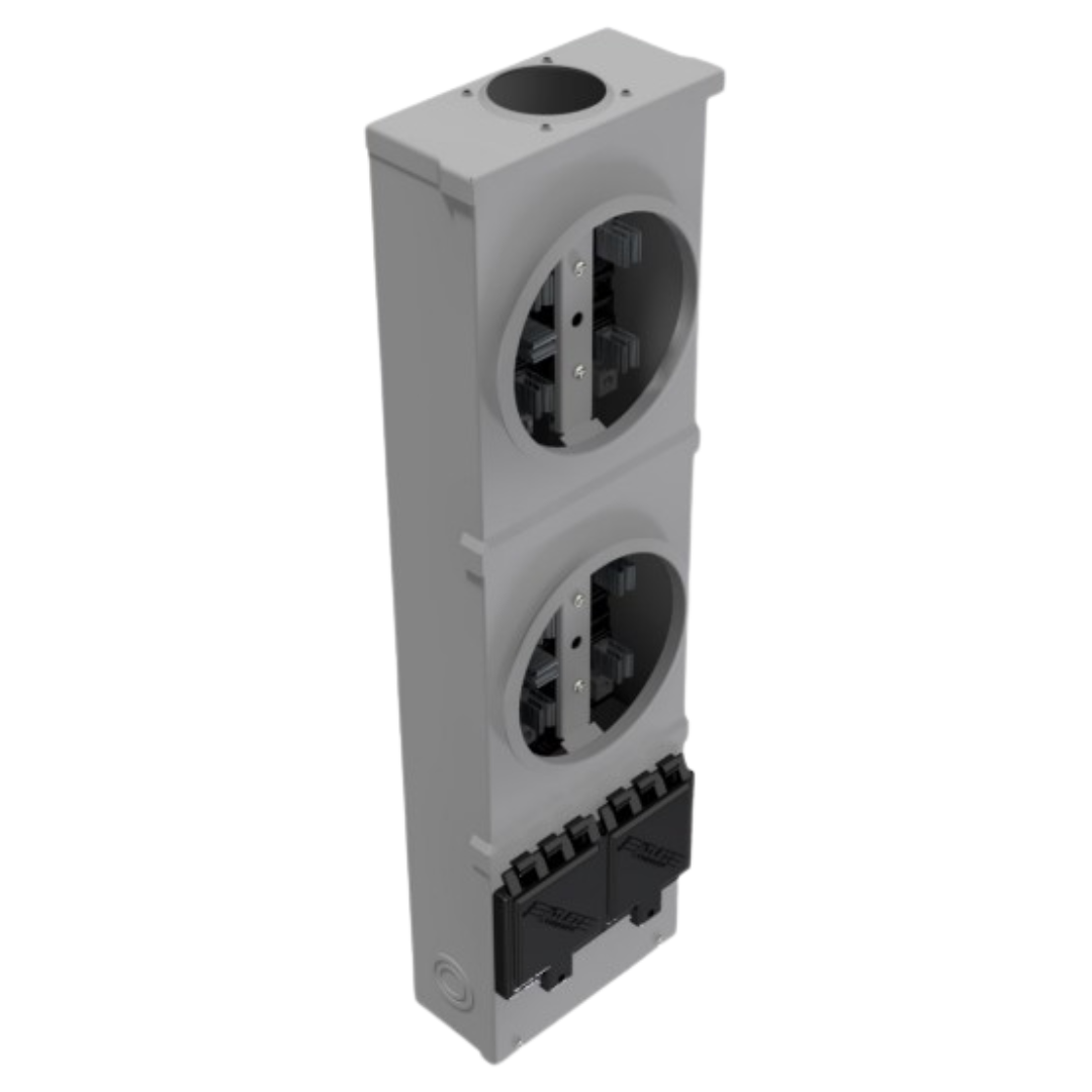 BASE DE MEDICIÓN INTEGRAL DOBLE MONOFÁSICA 5 TERMINALES 125 AMP. ALIMENTACIÓN AÉREA