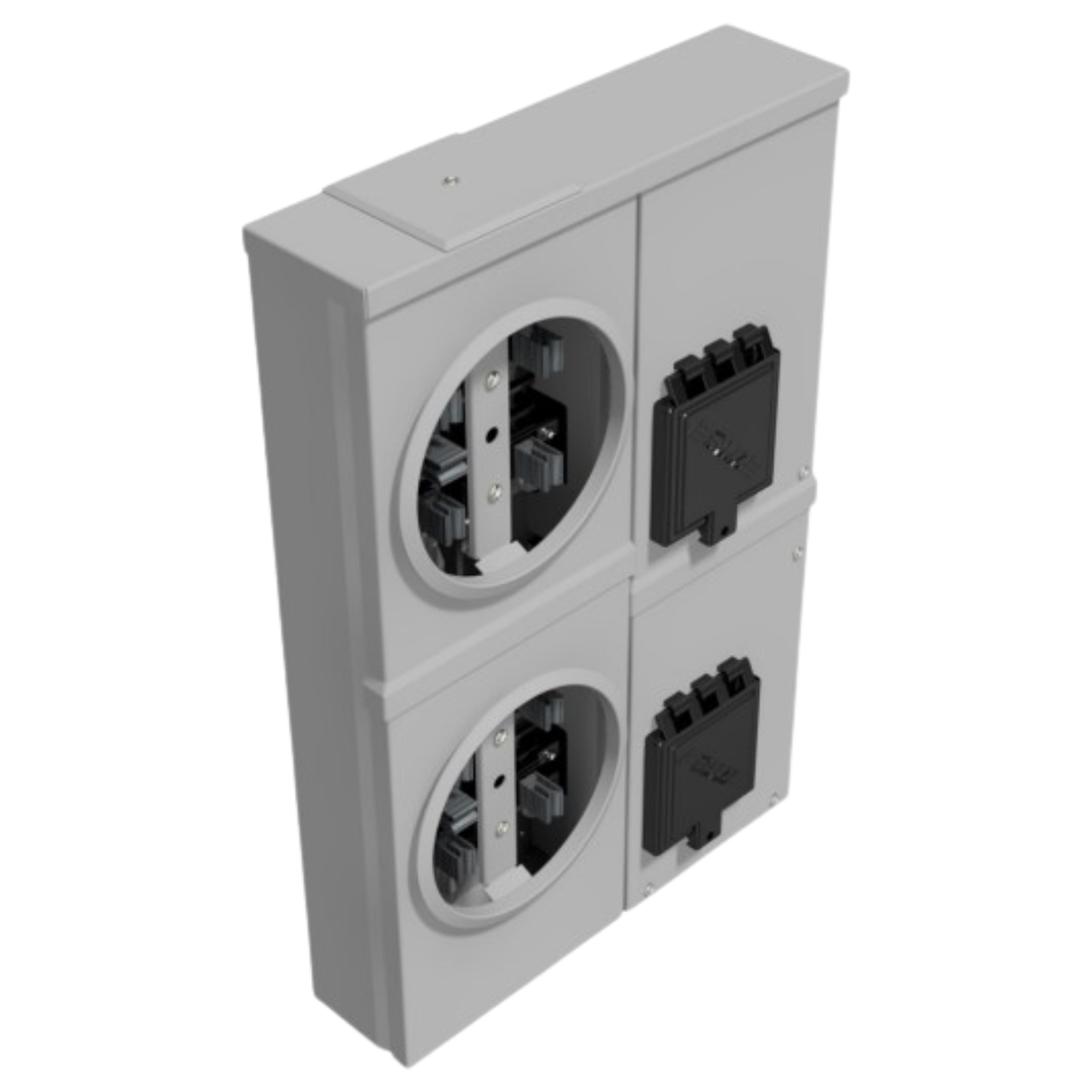 BASE DE MEDICIÓN INTEGRAL 5 TERMINALES DOS SERVICIOS 125 AMP. ALIMENTACIÓN SUBTERRÁNEA
