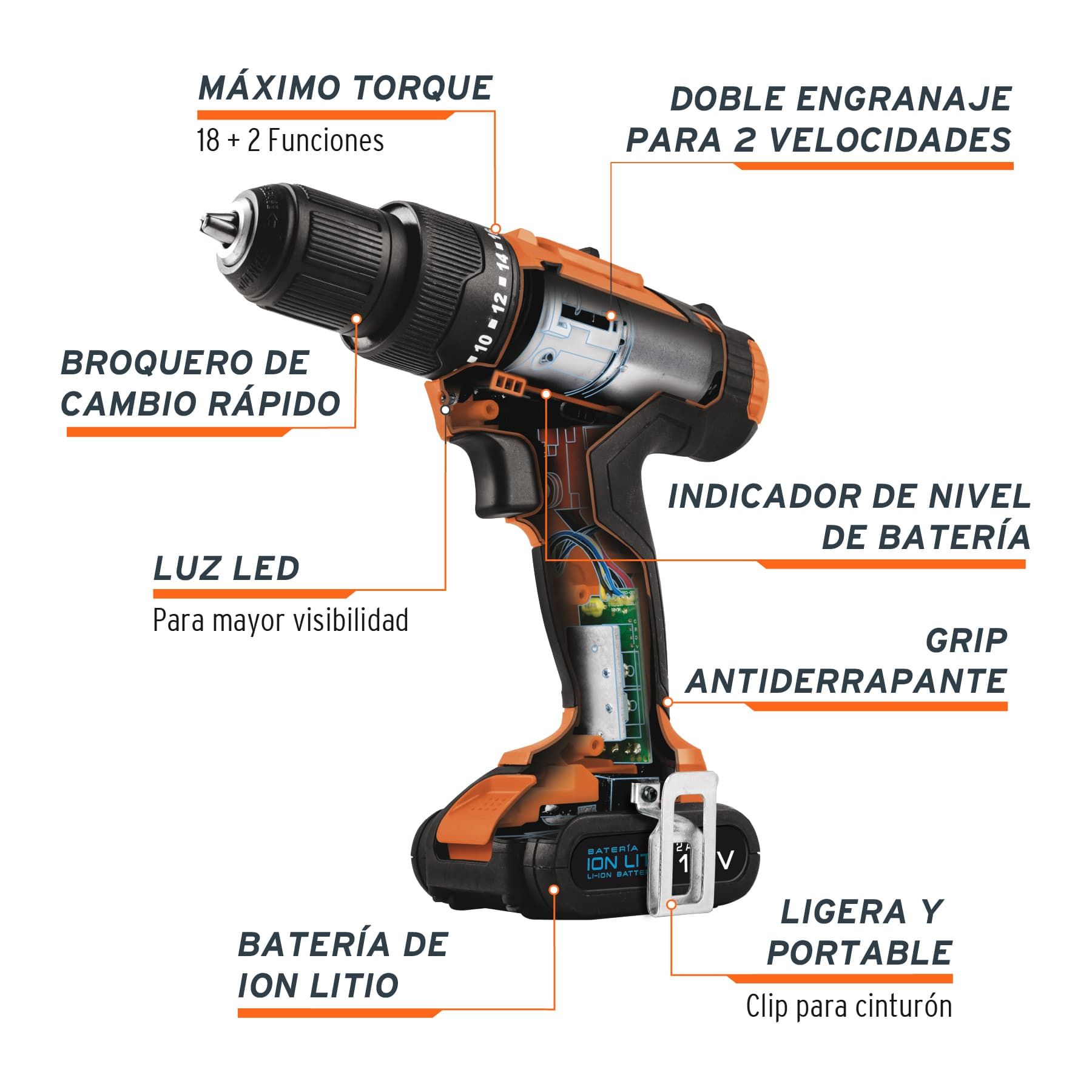 Rotomartillo inalámbrico 3/8