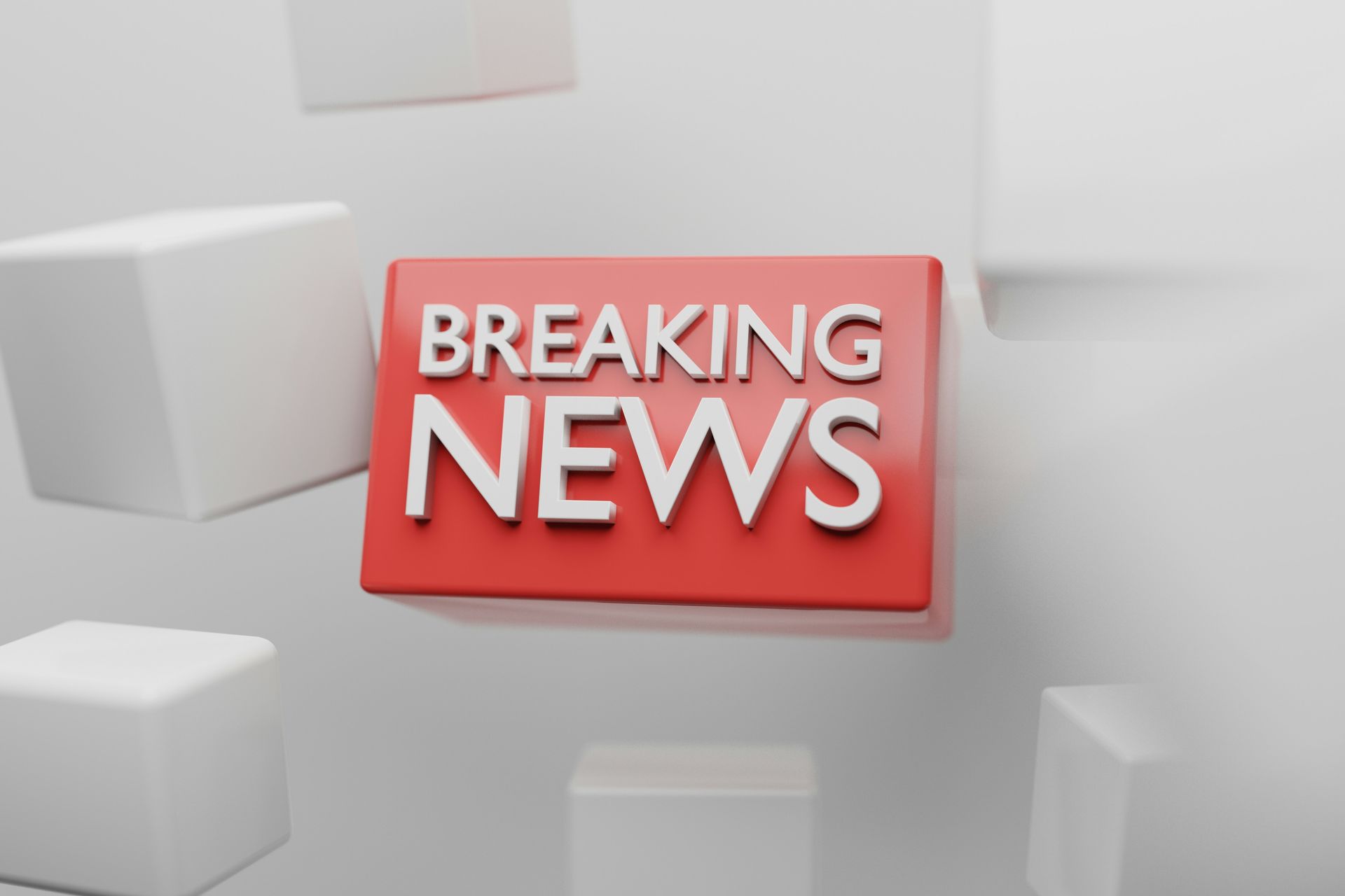 Breaking News graphic on a red background