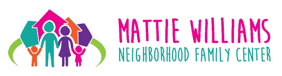 Mattie Williams Neighborhood Family Center logo with colorful house and family figures