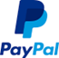 PayPal logo in blue and black text with a stylized blue P icon